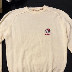 LOGO 7 Cream Georgia Crewneck Sweater